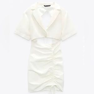 ZARA. Cut Out Linen Dress. Size S. Gently Worn Once.